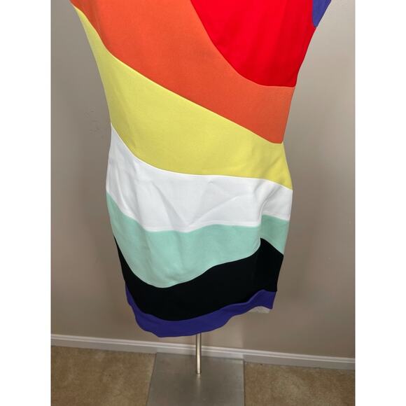 Mugler Technical Cady Rainbow Cutout Wave Mini Dress Size 2 - Picture 7 of 15